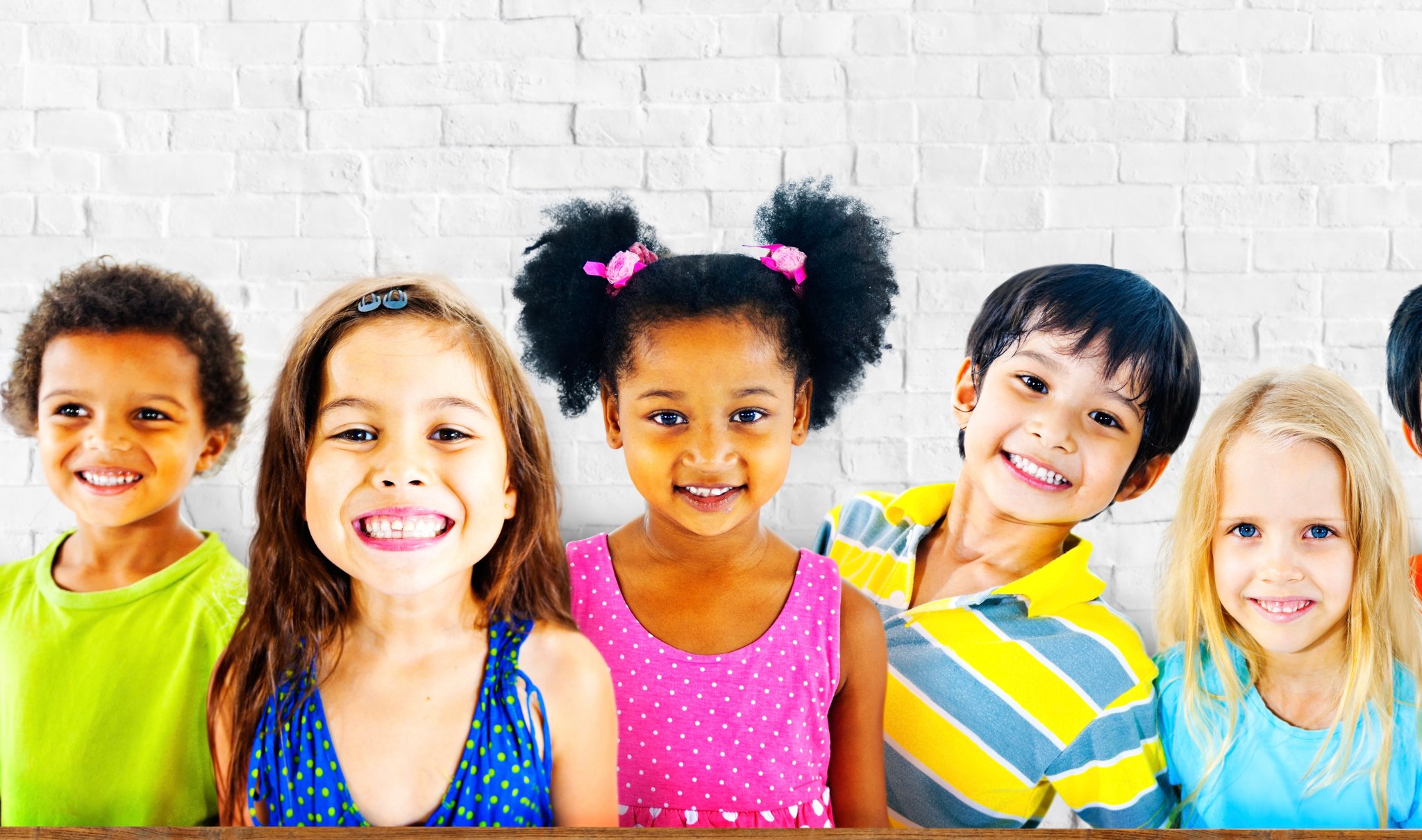 Diverse group of young students smiling